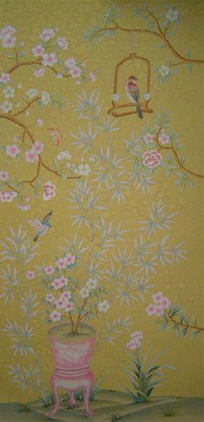 hand painted wallpaper